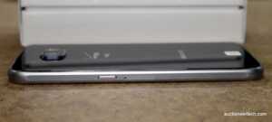 The camera protrudes from the back of the extremely thin Galaxy S6